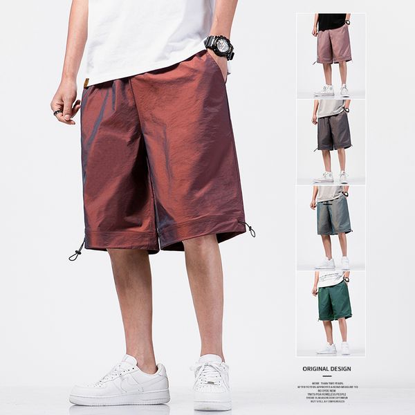 

men's shorts gradient men summer loose beach fashion causal joggers harem short pants plus size street trousers male, White;black