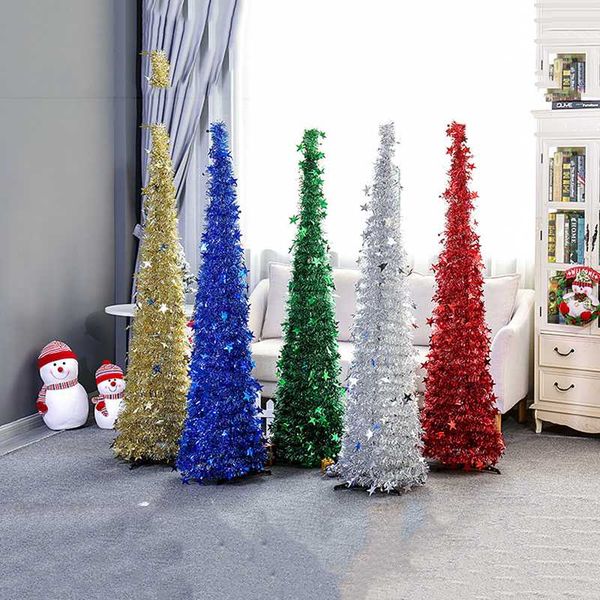 

1.2m diy sequin christmas tree popup collapsible tinsel artificial christmas tree with stand decorations trees