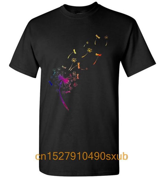 

latest funny t shirt dandelion with dragonflies men t-shirt