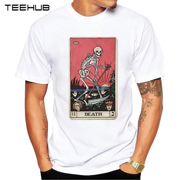 

teehub men's new fashion death tarot design short sleeve t-shirt cool printed hipster tee shirts