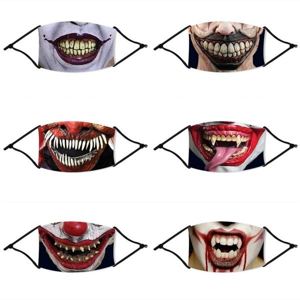 

halloween printing dust mask washable ventilation dustproof mascarilla anti haze respirator with pm2.5 filter woman and man 4 2zye e2