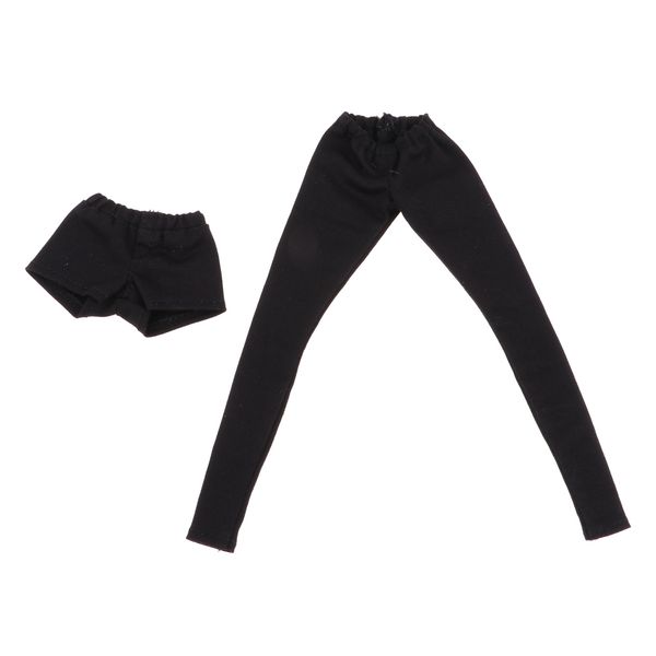 

2pcs hnadmade doll pants leggings for 1/6 bjd dolls dress up accessory (black