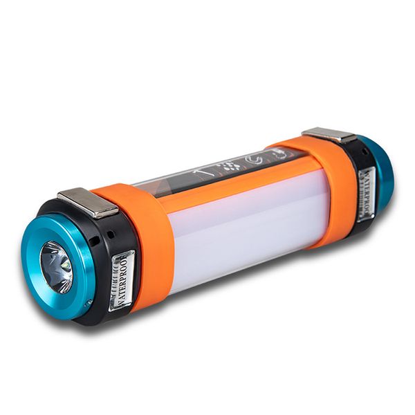 

multifunctional rechargeable led flashlight camping lantern 6000mah tent light lamp work fishing warning light ip67 waterproof