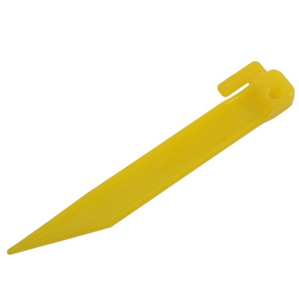 

plastic tent pegs/stakes no slip hooks lightweight yellow 12 pcs