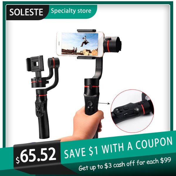 

stabilizers soleste h2 three-axis pography anti-shake smartphone stabilizer usb charing selfie travel handheld gimbal video follow-up
