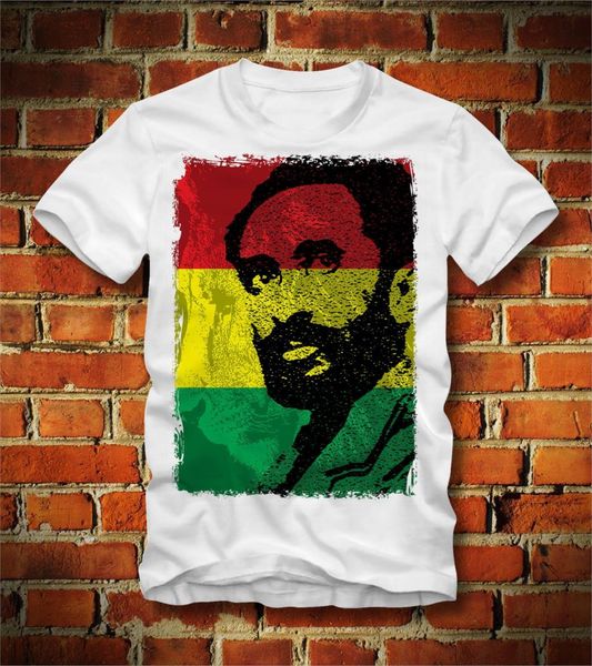 

2020 summer new brand t shirt men hip hop men casual t shirt haile selassi rastafari bob marley lion ganjatee shirt