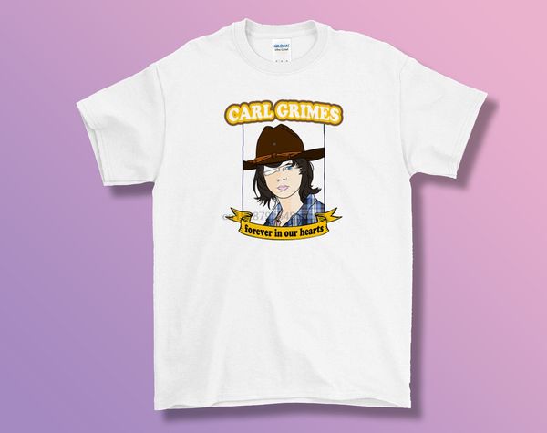 

ходячие мертвецы карл граймс tee футболка взрослый s m l xl rick grimes negan мультфильм тенниска мужчин унисекс новая мода тенниску