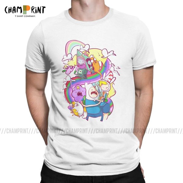

my hero t shirts men's cotton casual t-shirt crew neck adventure time cartoon tees short sleeve summer