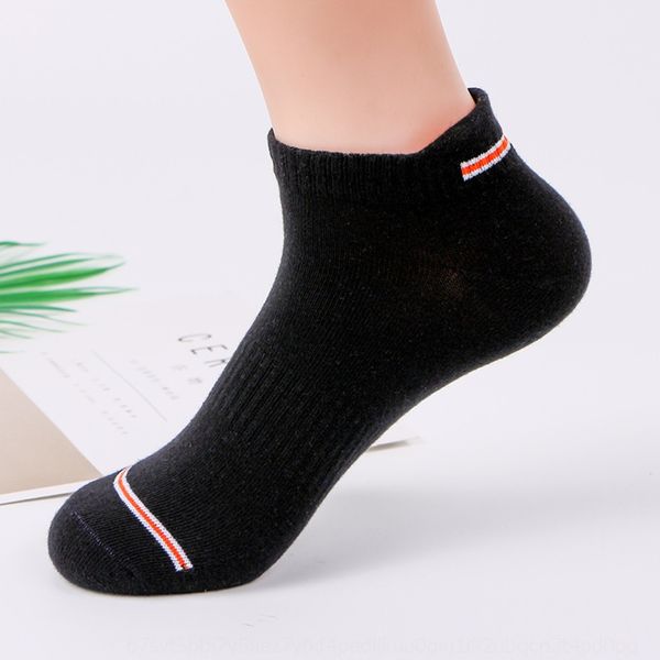 

summer men's sports cotton cotton boat boat socks striped all-match personality trendystyle short socks for men khhp8, Black