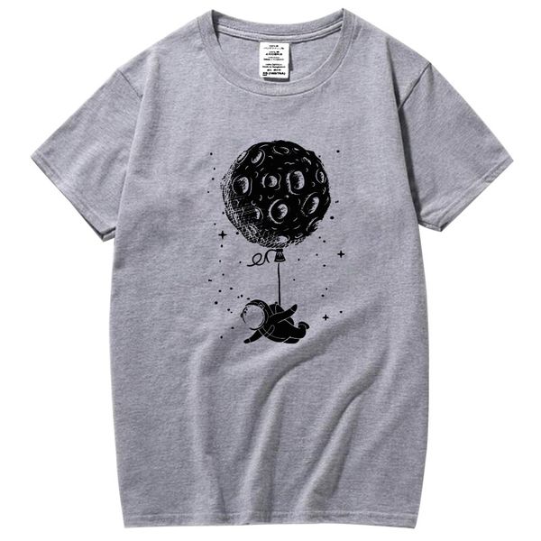 

xinyi men's t-shirt 100% cotton t-shirt funny spaceman flying men t shirt loose cool o-neck t-shirt male tee shirts
