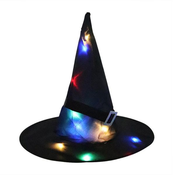 

party hats led flashing hat glowing witch cap children masquerade fancy cosplay headwear accessory halloween decor supplies