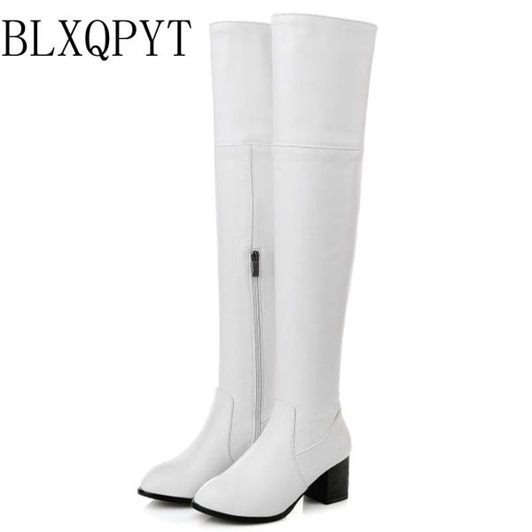 

blxqpyt plus small big size 30-48 long boots high heels autumn winter warm shoes woman casual zipper women boots 116-13, Black