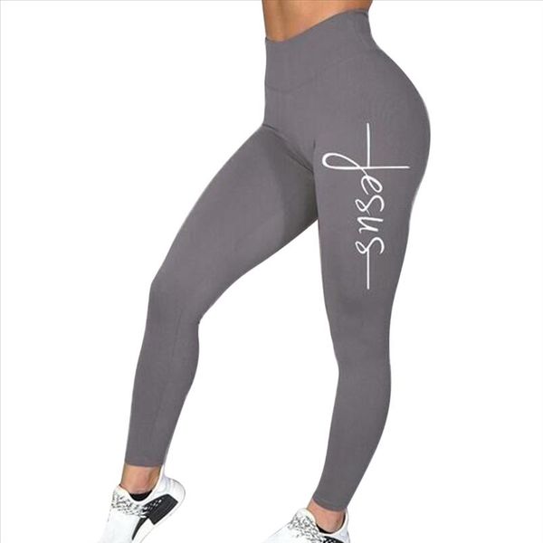 

fitness leggings women letter print workout legging high waist ninth pants elasticity gym wear quick drying activewear jeggings, Black