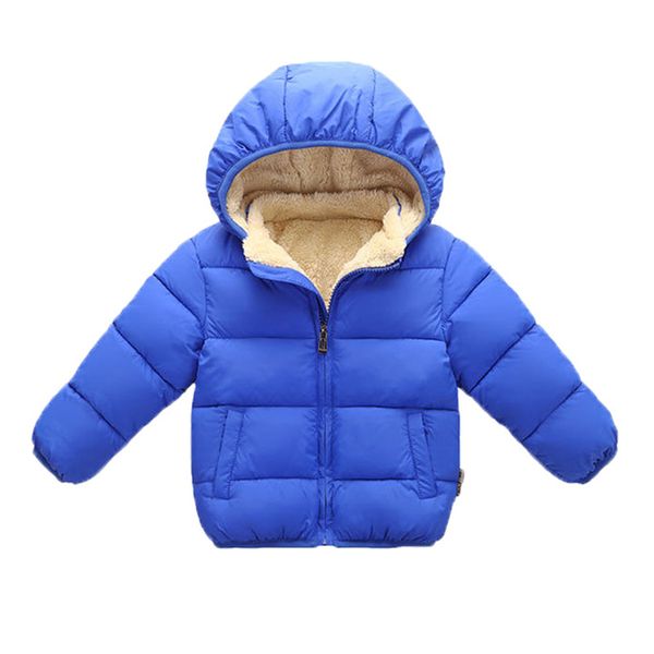 

for 6m-24m 2020 autumn winter toddler boys solid hooded jacket children casual plus velvet thick warm cotton windbreaker coat, Blue;gray