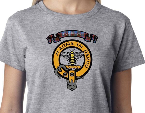 

congilton clan crest w tartan colors t-shirt scottish beautiful details homme customized tee shirt