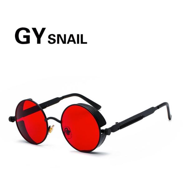 

sunglasses gy retro round women men fashion steampunk vintage male sun glasses female uv protection mirror gothic goggles mens, White;black