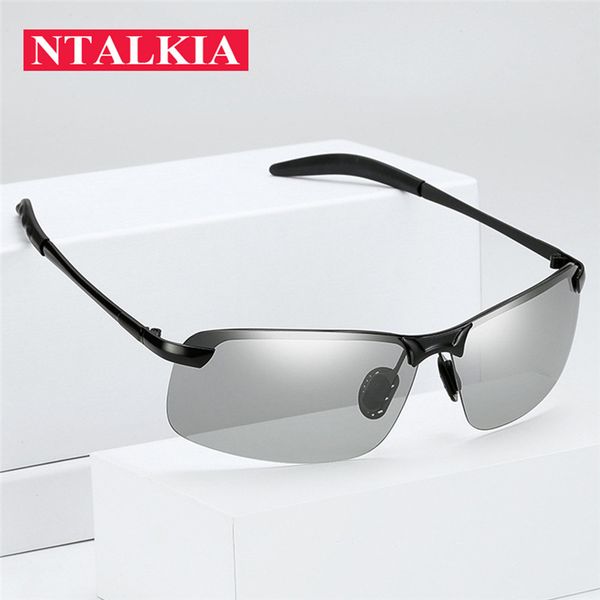 

sunglasses classic driving pochromic men polarized chameleon discoloration sun glasses for anti-glare goggles 3043, White;black