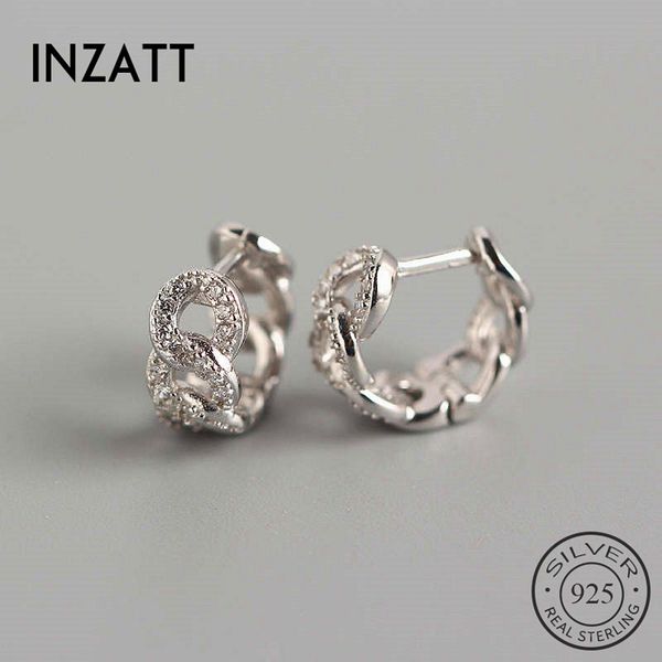 

inzareal 925 sterling silver zircon hoop earrings for fashion women party geometric fine jewelry bohemian accessories, Golden;silver