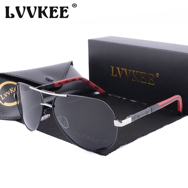 

sunglasses lvvkee men vintage aluminum hd polarized classic brand sun glasses coating lens driving shades for men/wome with case, White;black