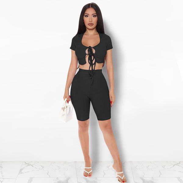 

womens summer tracksuits designer kintting 2pcs suits cardigan bandge shorts clothing sets fashion casual female clothes, Gray