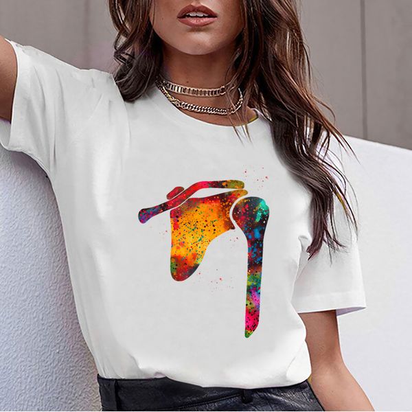 

t shirt women shoulder bones fit inscriptions cotton female tshirt