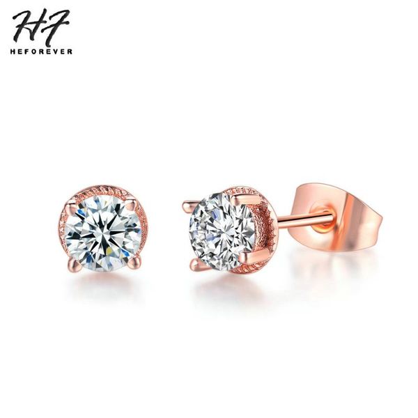 

модный круглый простые кристалл серьги для ювелирных изделий женщины rose белое золото цвет + cz моды xmas gift e860, Golden;silver