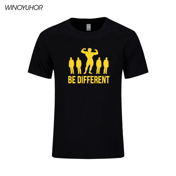 

be different funny print t shirts men summer casual short sleeve cotton t-shirt mens bodybuilding fitness camisetas