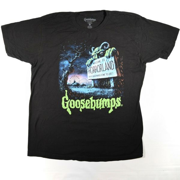 

vintage] goosebumps horrorland graphic t shirt большой отпечатано чистый хлопок мужские
