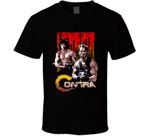 

new contra video game mens black t-shirt tee retro action movie gift fashion men and woman t shirt ing