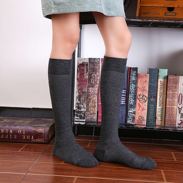 

sports socks autumn winter under knee high long for women cotton compression stockings cycling running, Black