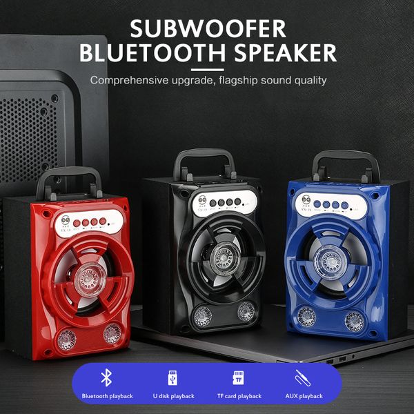 

portable bluetooth speaker with microphone waterproof outdoor wireless music subwoofer hifi soundbar support fm tf aux speakers
