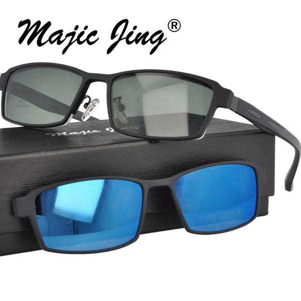 

sunglasses metal eyeglasses frame with tr temple for men clip glasses on sunshade s9317, White;black