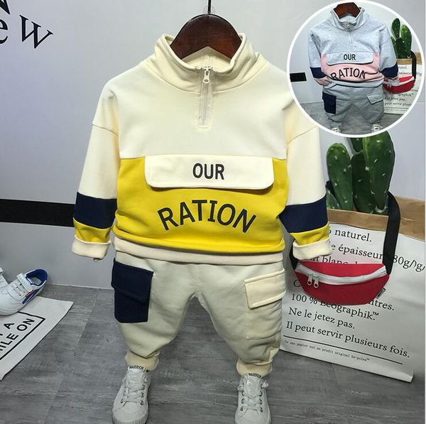 

baby boy clothing set new style infant clothes baby clothing cotton sweater + pants 2pcs spring autumn boy clothes 2-6years, White