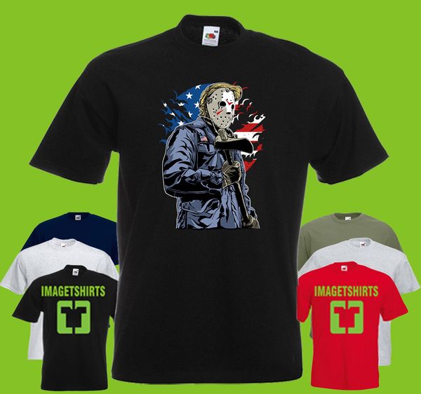 

american killer mens printed t-shirt usa jason mask serial killer horror