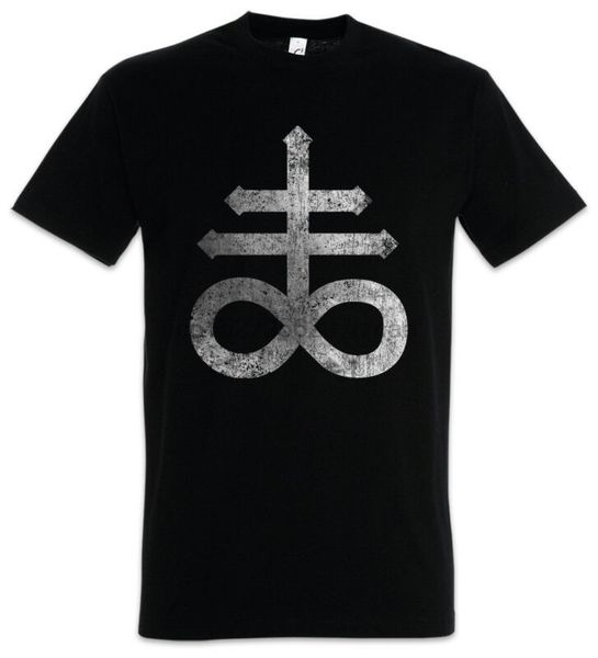

leviathan cross t-shirt satanism symbol 666 sign double church of satan devil