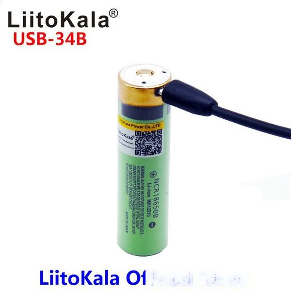 

rechargeable batteries liitokala usb-34b 3.7v 18650 3400mah li-ion usb rechargeable battery with led indicator light dc-charging