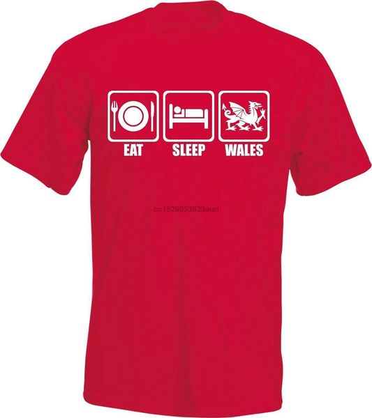 

eat sleep wales welsh dragon t-shirt gift cymru rugby gift funny all sizescolou brand clothing tee shirt