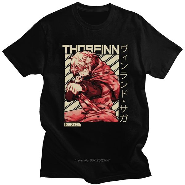 

cool vinland saga thorfinn t shirt men short sleeve pure cotton adventure fiction anime fan t-shirt japan manga otaku viking tee
