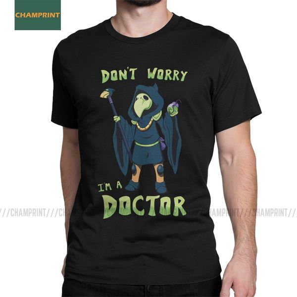 

novelty plague knight i'm a doctor shovel knight t-shirt men cotton t shirt game plague shield grumps short sleeve tee 5xl 6xl