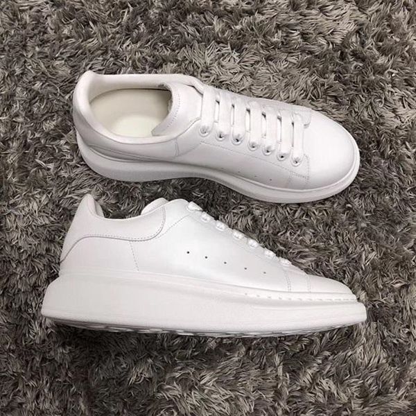

elegant designer t-quality white leather casual sneakers for women,men plafrom sneaker outdoor couple sports trainers wedding party eu35-45, Black