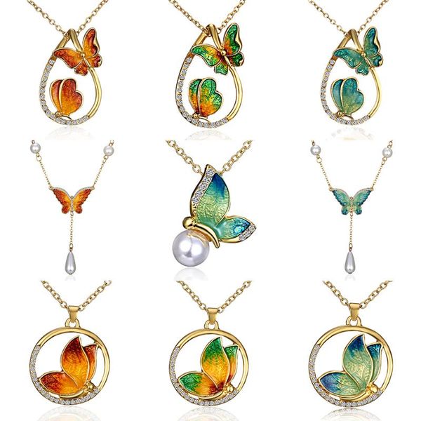 

cute small animal butterfly chain necklace for women gold color clavicle chain 2020 fashion female choker jewelry necklace gift, Silver