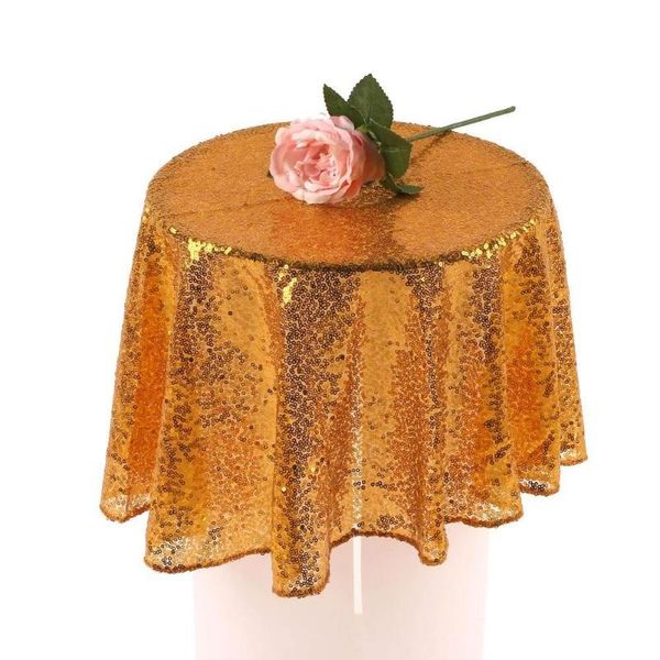 

80cm sequin tablecloth round designed festival gold silver champagne decoration