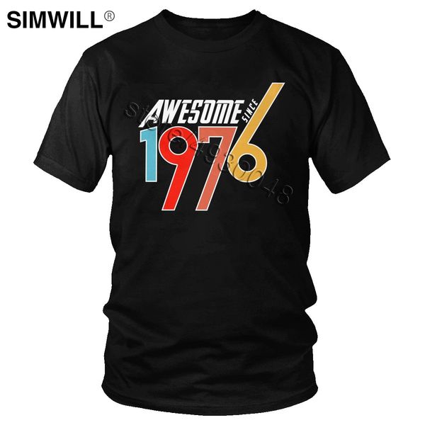 

потрясающие с 1976 сорок четвёртая день рождения подарок t shirt мужчины мода короткие рукава хлопок t-shirt 44 years old slim fit urban sum