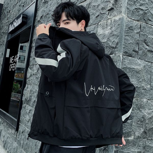 

septhydrogen мода хип-хоп куртки мужские толстовки шинель лоскутная printed homme куртка мужской корейской моды плюс размер 4xl верхняя одеж, Black;brown