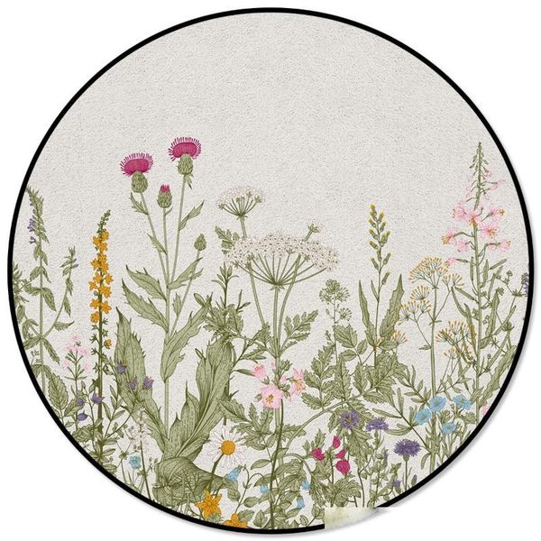 

plants flowers leaves printed large round carpets for living room bedroom area rugs soft home decor rug kitchen mats