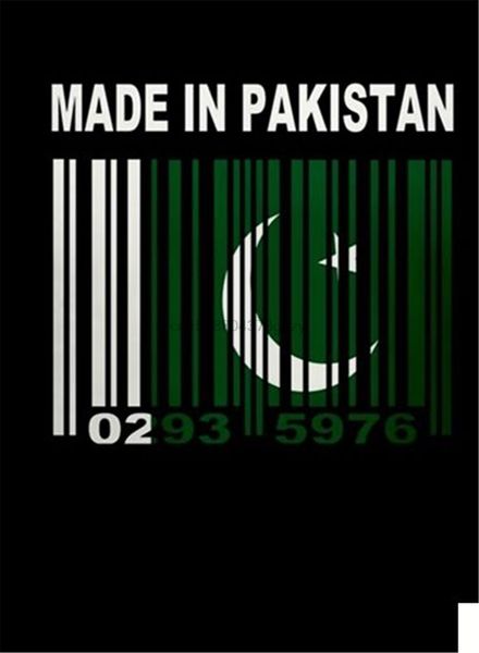 

made in pakistan urdu pakistani coat of arms emblems barcode flag t-shirt pak custom screen printed tee shirt