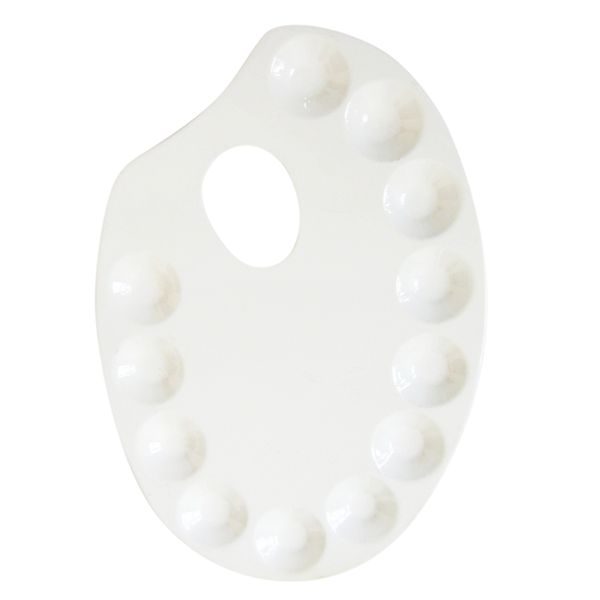 

oval shape metal 12 well artist watercolor paint mixing palette make up tray