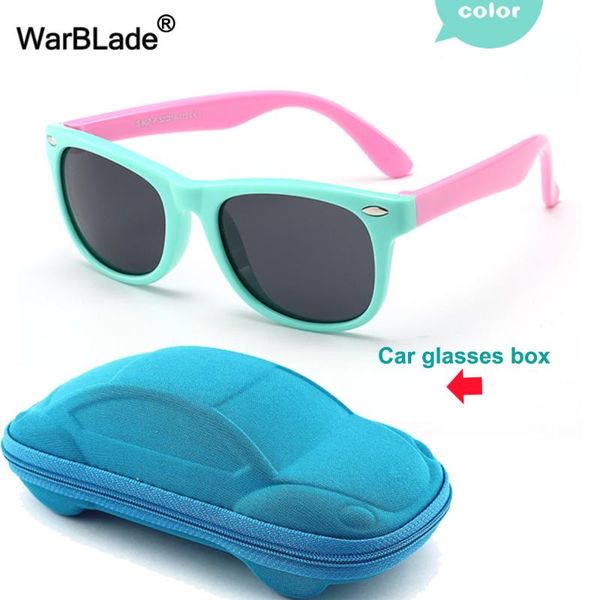 

tr90 flexible kids sunglasses polarized child baby safety coating sun glasses uv400 eyewear shades infant with case warblade, White;black