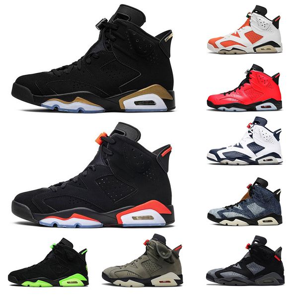 

2020 men baketball shoes 6 6s infrared hare reflections champion ts unc tinker gatorade flint iron grey outdoors athletic sneaker sports, White;red