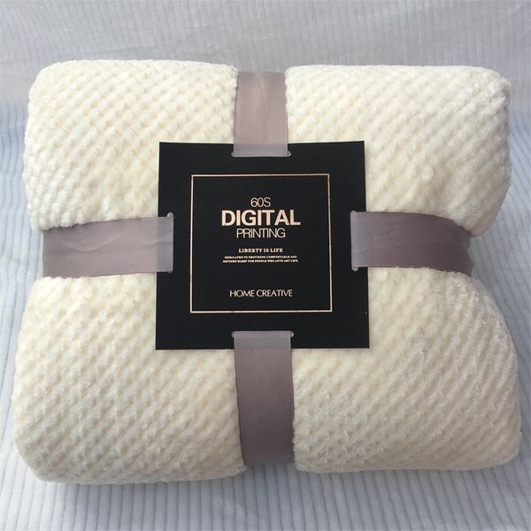 

soft warm fleece bed blanket large mesh flannel blankets thick breathable solid winter bedspread for sofa bedroom decor